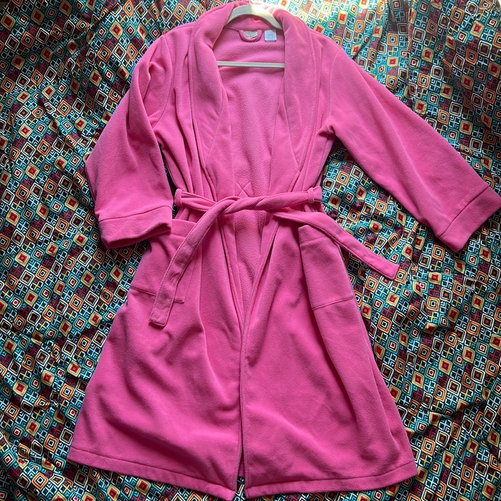 LL Bean kids size L 14-16 Pink Bathrobe